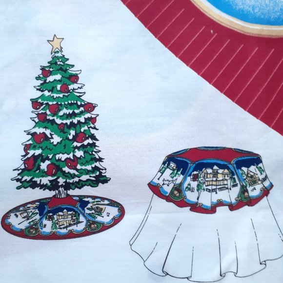 NEW Daisy Kingdom Antique Village Tree Skirt or Tablecloth Fabric Panel - Picture 4 of 12
